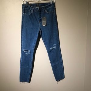 Just Black Skinny Hi-Rise Multi Slit  Jean sz 30